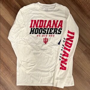 Indiana Hoosiers White Long Sleeve Shirt NWT Sz Medium